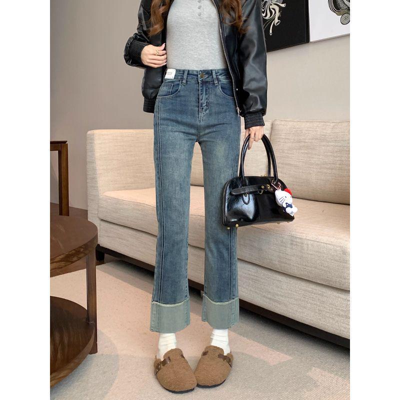 High Waist Stretch Denim Jeans for Plus Size Women: Slimming Straight-Leg, Petite Fit for Pear Shape - Perfect for Spring & Autumn