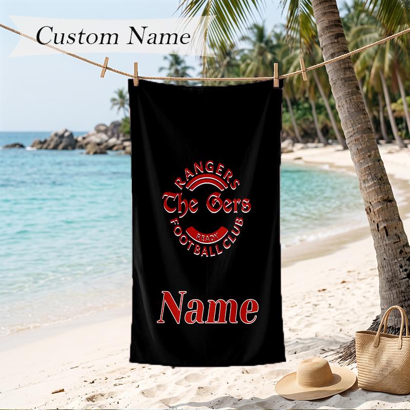 Rangers Fc Custom Name Printed Beach Towel Personalized Soft Towel For Swimming Beach Travel