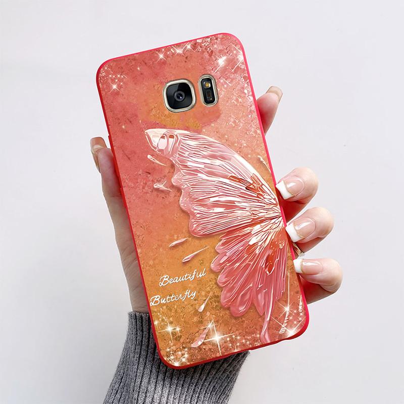 For Samsung Galaxy S6 S7 S 7 Edge Silicone Case Cute Butterfly Soft TPU Phone Back Cover For Samsung Galaxy S7 Edge Case Bumper