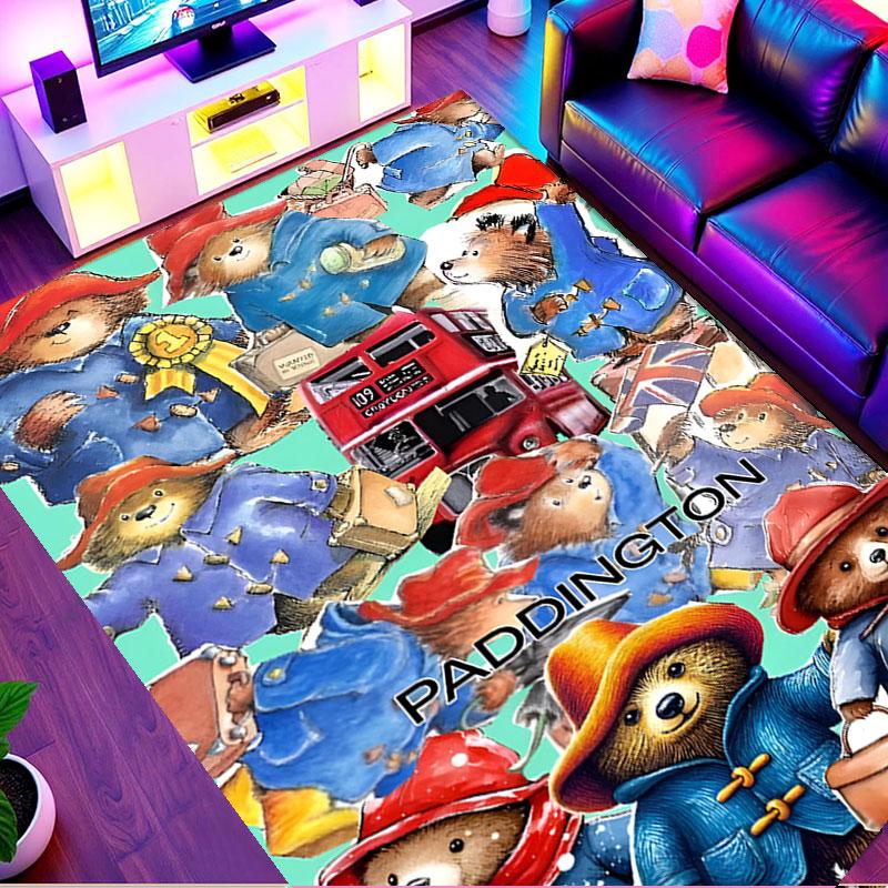 Paddington Bear Print Rug, Washable Floor Carpet, For Entryway Dorm Laundry Room Office Study, Home Decor Birthday Christmas Gift