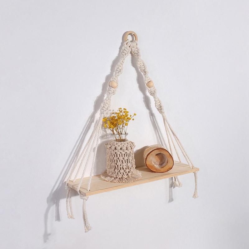 Wall Shelf Boho Home Decor Shelves On Wall Candle Holder Floating Shelf For Bedroom Wood Decoration Kids Shelving