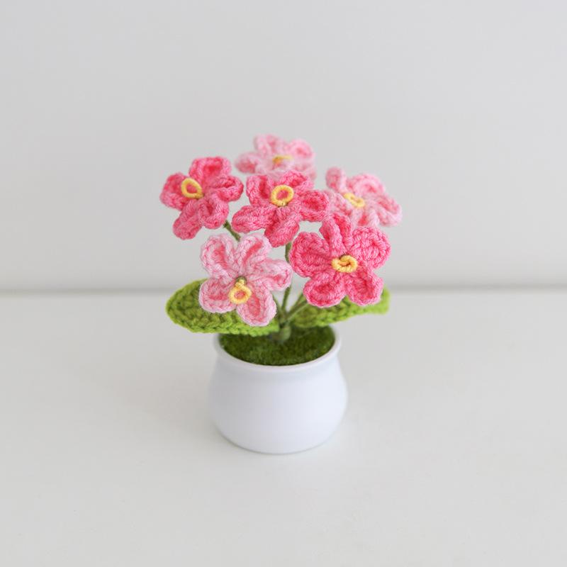 

Handmade flowert simulated flower small potted plant home decoration ornament creative gift knitted flower