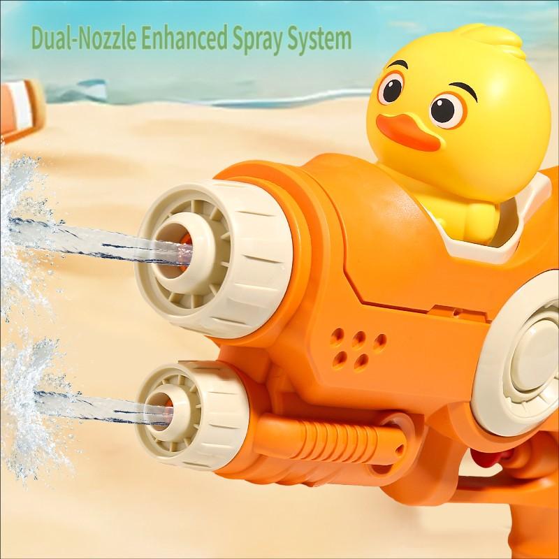 Kids Water Gun Press Shoot Sprayer Large Capacity Outdoor Beach Toy Water Battle Game Cartoon Big Size Double Nozzle Watergun