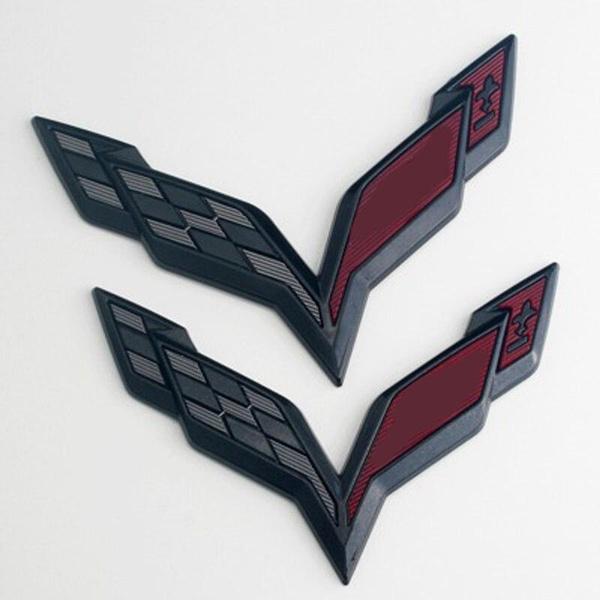 2pcs 170 * 120MM Front Decal or 155 * 107MM Rear Decal ABS Car Sticker Car Exterior Products Suitable for Corvette
