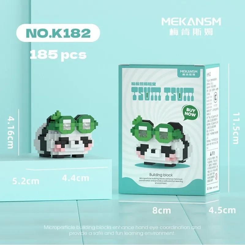 New cartoon building blocks cute pandas flowers, menglan dolls puzzle building blocks Table ornaments boys girls birthday gifts