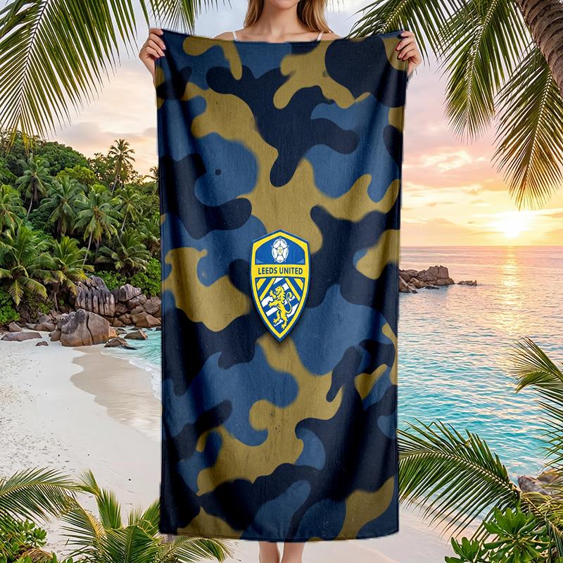 Leeds United Fußball Strandtuch Weiches Mikrofaser Sommerhandtuch Schnelltrocknendes Saugfähiges Handtuch für Strand Schwimmbad Reisen