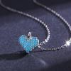 Modian 925 Sterling Silver Vintage Heart With Turquoise Pendant Necklace for Women Family Gifts Fine National Style Jewelry