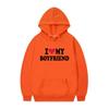 Herren Gothic Streetwear Kapuzenpullover Mit I LOVE MY BOYFRIEND Aufdruck Langarm Lockerer Schnitt