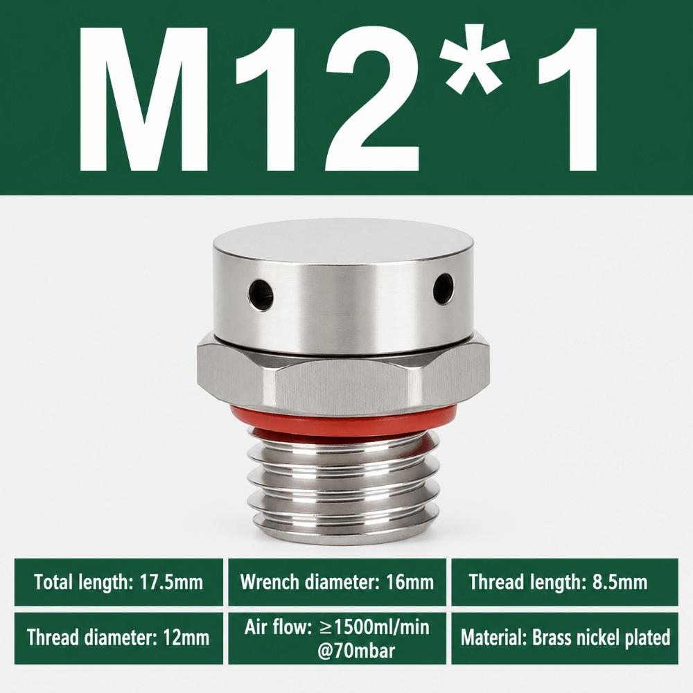 Nickel Plated Vent Plug Brass Pressure Balance Plug Durable Safety Relief Valve