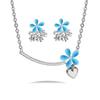 Kioozol Small Opal Flowers Necklace Earrings Set For Women Wedding Party Jewelry 2023 New 241 Ko1