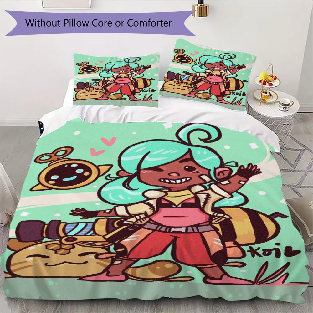 Slime Rancher-inspired Pattern Bedding,Quilt Set Quilt Cover Pillowcase Home Birthday Gift (1*duvet Cover+2*pillowcase,without core)XSJT0917187