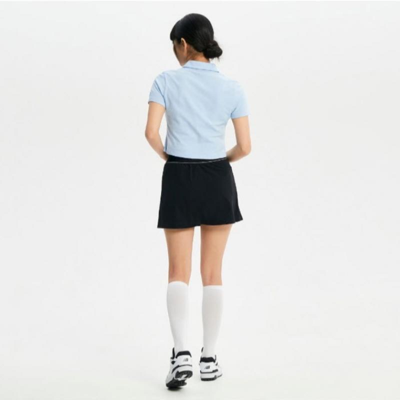 New Balance Short Sleeve Tee Nqj Nbnfe2w502 51 Women Single Mesh Semi Crop Open Collar