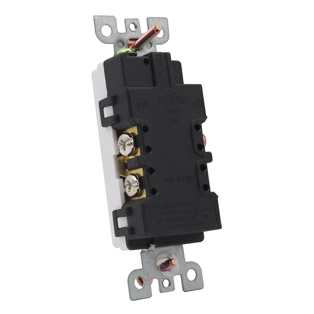 125V 15A White US Plug Socket For Trailers, Campers, RVs, Grades UL94-V2