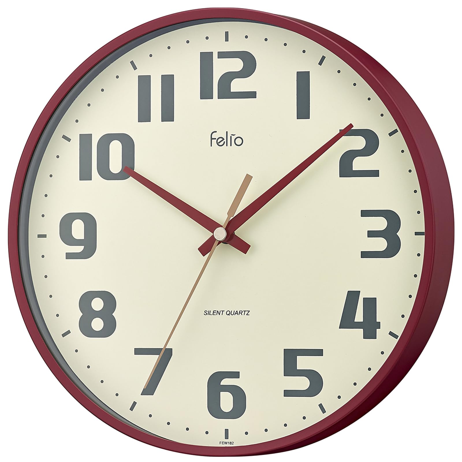 

MAG Felio Wall Clock Analog Churros Silent Continuous Second Hand Red FEW182R-Z