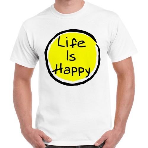 

Life Is Happy Always Sunny Cool Positive Funny Vintage Retro T Shirt 2271 4XL