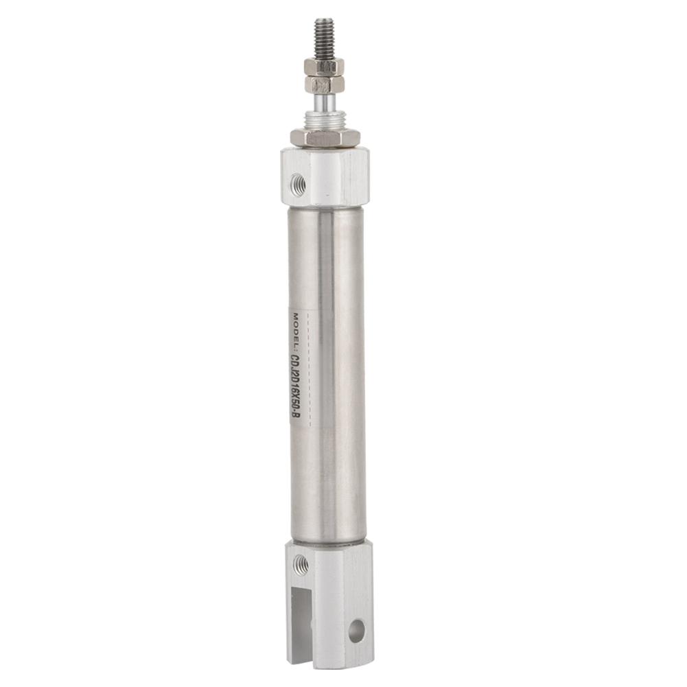 Pneumatic Cylinder, CDJ2D16-50B 16mm Diameter Double Action Double Stirring Stainless Steel Cylinder 50mm Cylinder Double Stirring