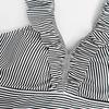 Women's One Piece Swimsuit Ruffled Striped Print Sleeveless Design Slim Fit Beachwear Swimwear for Summer Poolside
