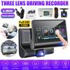 4inch Three Lens HD Dash Cam Night Vision Touch Screen Wide Angle Reversing DVR G-Sensor GPS Navigation Dashboard Video Recorder