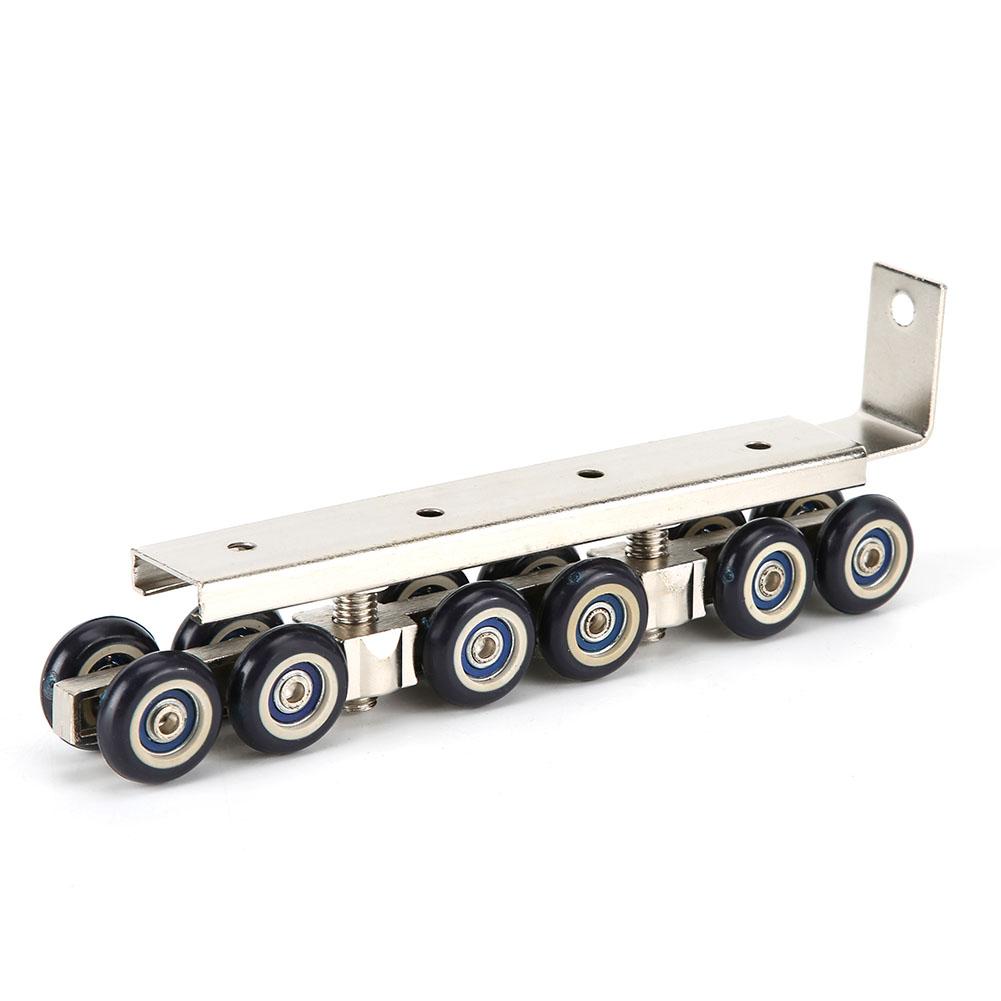 2Pcs Household 12 Wheels Hangers Roller Mute Sliding Door Gate Roller Pulley Door Closet Hardware Kit