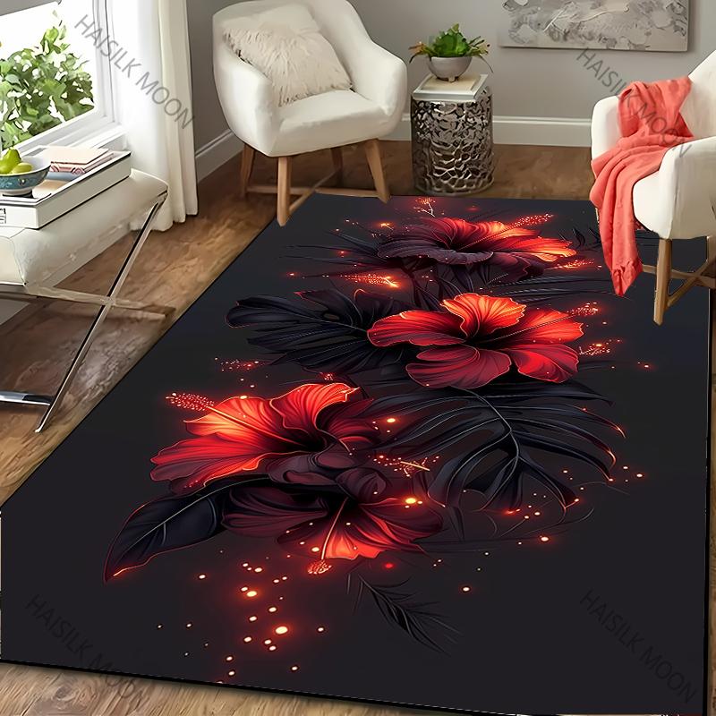 

3D Flower Roses Peony Carpet Soft Non-slip Rug for Living Room Bedroom Sofa Large Area Decorative Mat Kids Play Gift 40x60cm (16x24in)