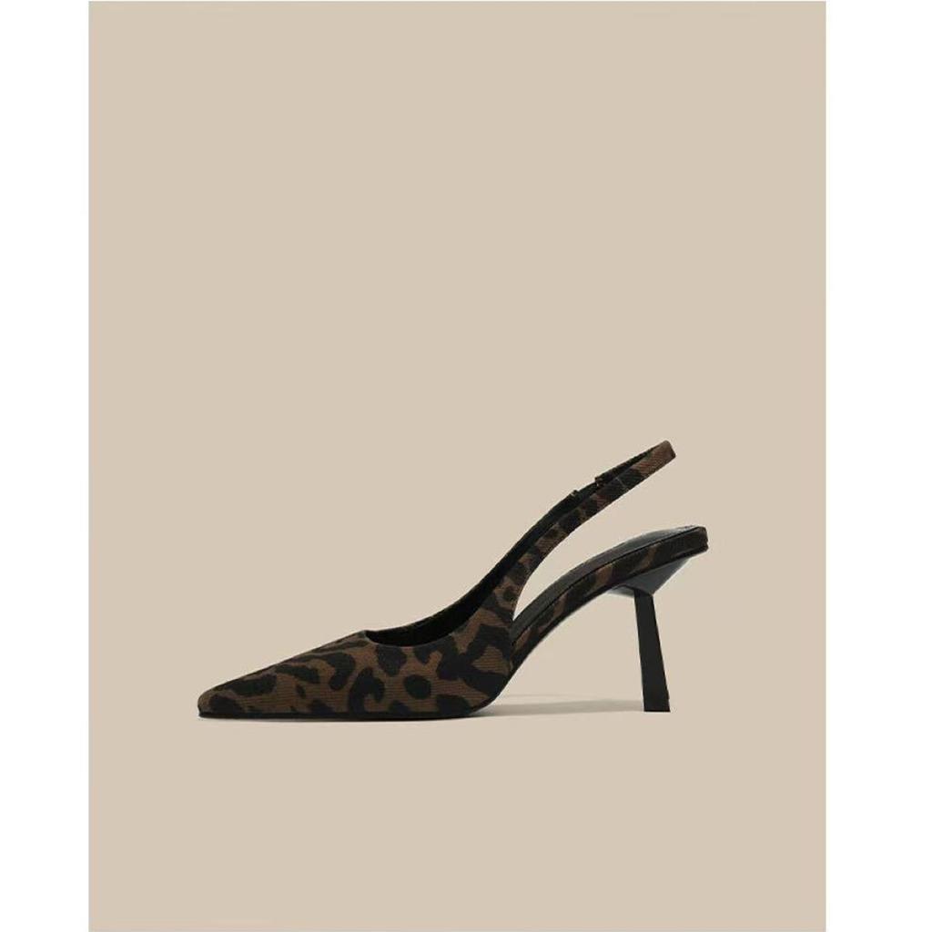 Increase the Height and Show the Length of the Legs, Comfortable and Elegant Women's Shoes, Niche Design Sense, and Wear Versatile Leopard Print Sanda