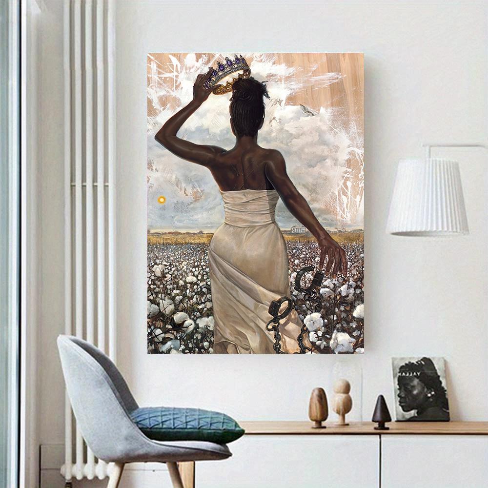 Afrikanische Kunst Kreative Freiheit Krone Schwarze Frauen Wandkunst Leinwand Poster und Drucke Bilder für Wohnzimmerdekoration