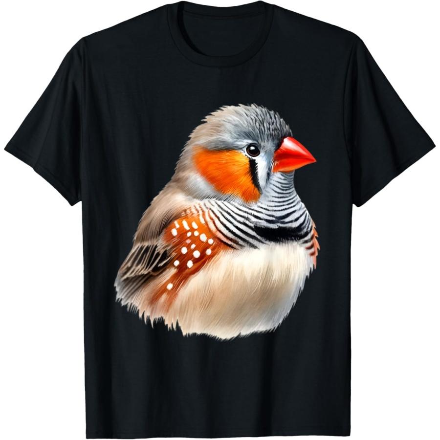 

Футболка с ярким реалистичным изображением зебровой амадины S чёрный