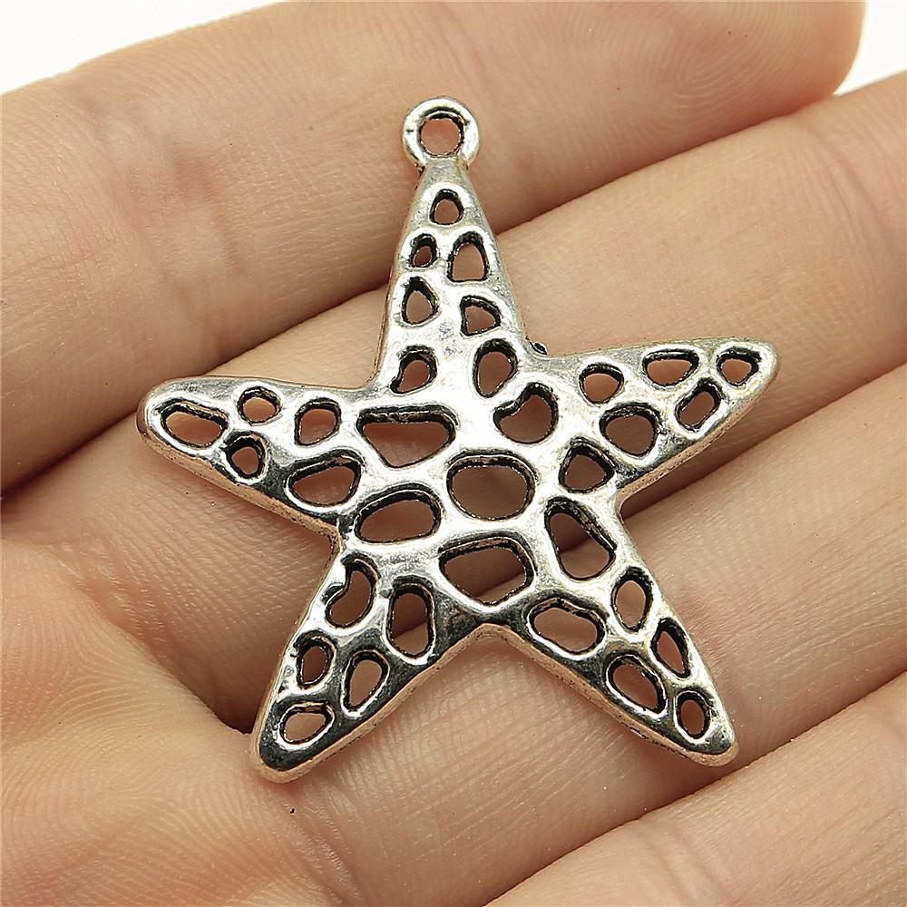 10pcs Charms Marine Starfish Antique Bronze Silver Color Pendants Making DIY Handmade Tibetan Silver Color Jewelry
