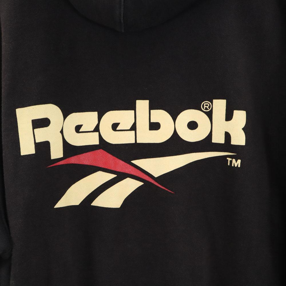 Reebok 90s Old Back logo Long sleeve Sweatshirts 2 black Back brushed Men's Used