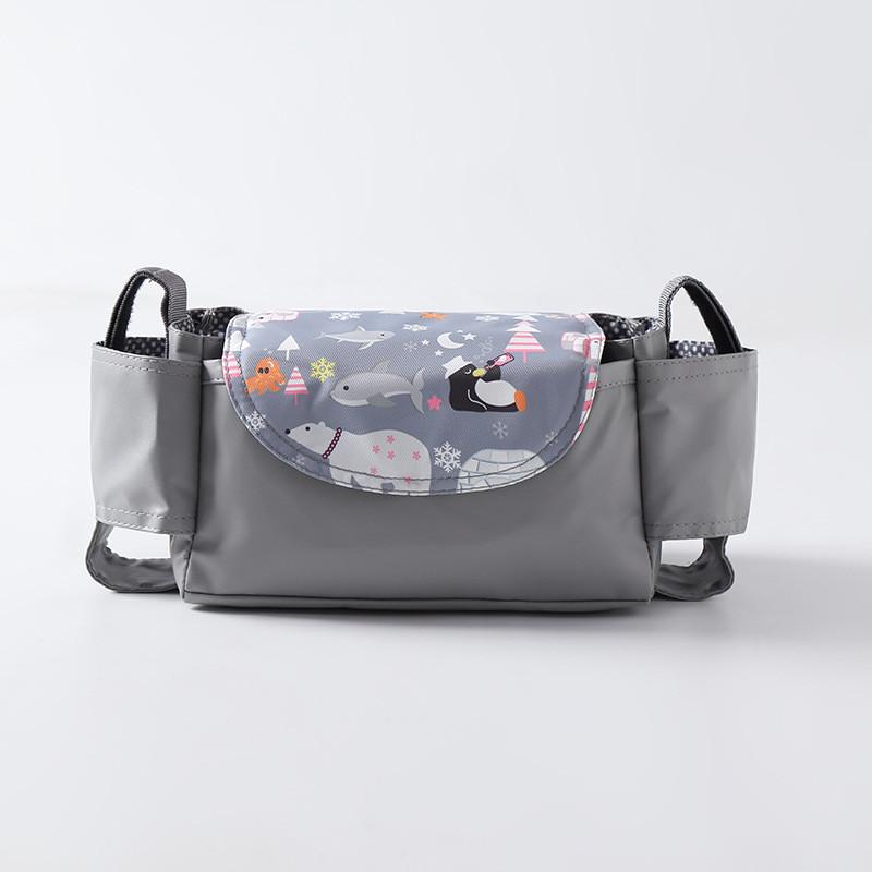 Baby Stroller Organizer Bag With Oxford Fabric Multiple Storage Pouch For Bottle And Water Cup Holding