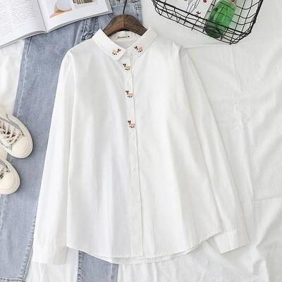 Girls Spring and Autumn Literary Fresh Sweet Shirt Student Long-sleeved Bottoming Shirt