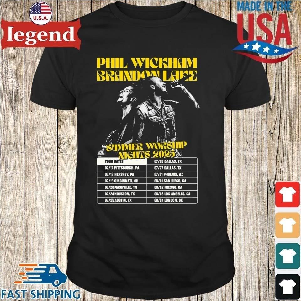 Phil Wickham & Brandon Lake Summer Worship Night 2025 Tour Dates Unisex T-Shirt XXXL
