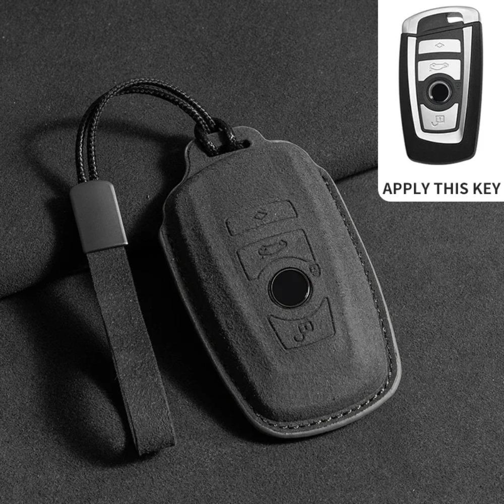 Car Key Case Cover Shell for BMW X1 X3 X5 X6 Series 1 2 5 7 8 F15 F16 E53 E70 E39 F10 F30 G30 G20 G11 G01 G02 G05 Suede Keychain