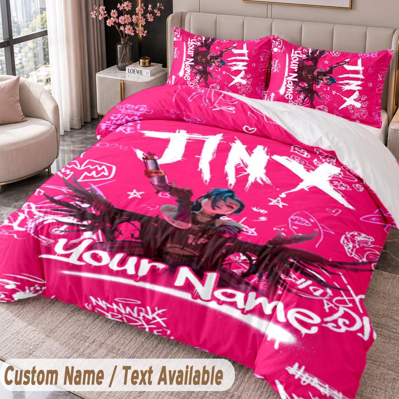 Custom Name Text 3Pcs Bedding Set Arcane Duvet Cover And Two Pillowcases