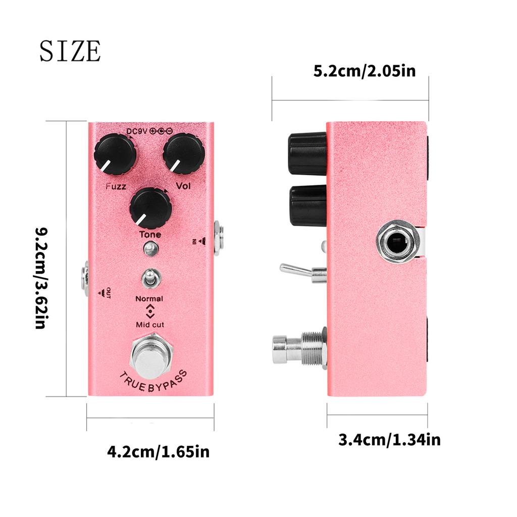Aluminum Alloy Electric Guitar Effects Pedal Offering Rich Fuzz Tones and Noise Reductions for Various Music Styles