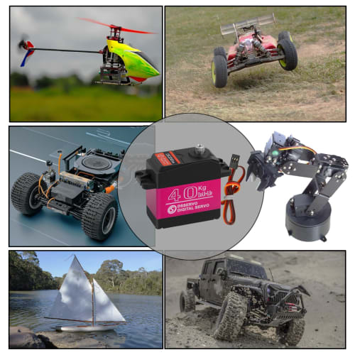 Two High Torque 40KG Digital RC Servo, DS3240MG Stainless Steel Full Metal Gear Waterproof Steering RC Servo for 1/8 and 1/10 Scale Baja RC Cars, Craw