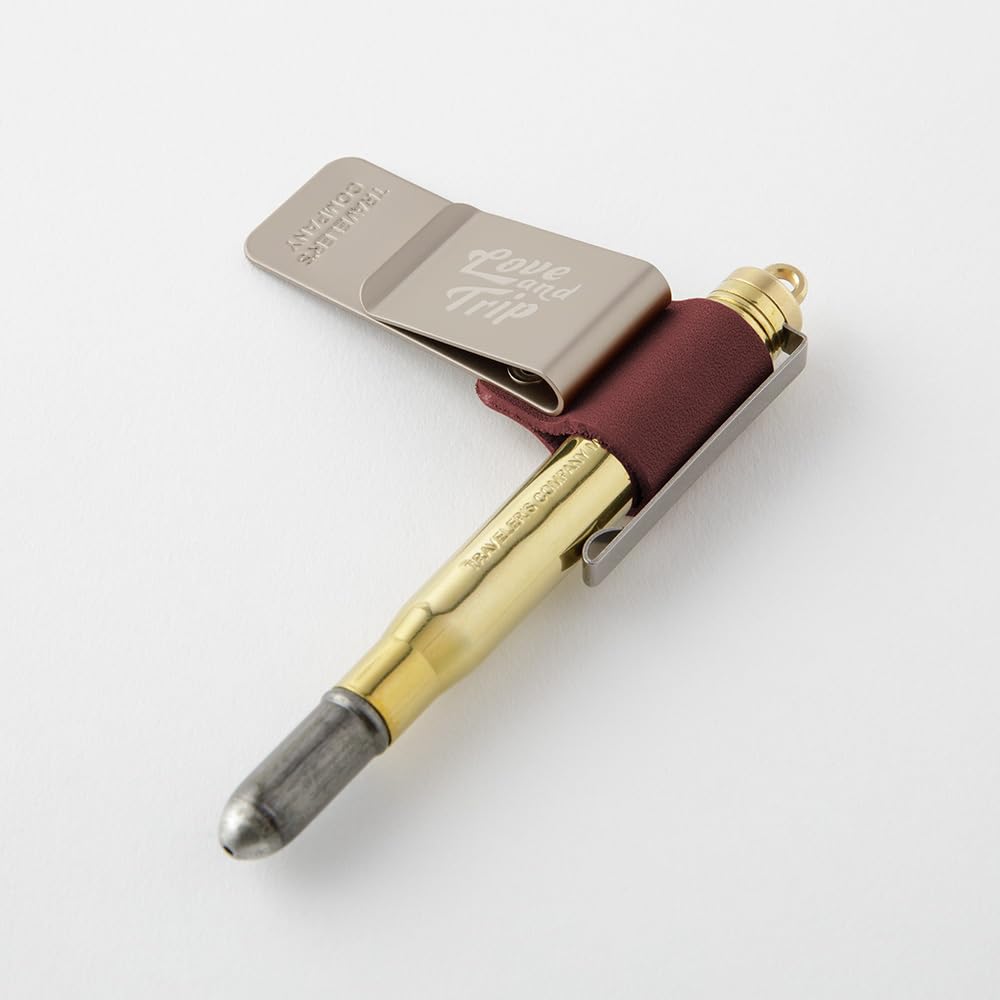 Traveler's Company Traveler's Notebook Pen Holder "LOVE AND TRIP" Red 14491006