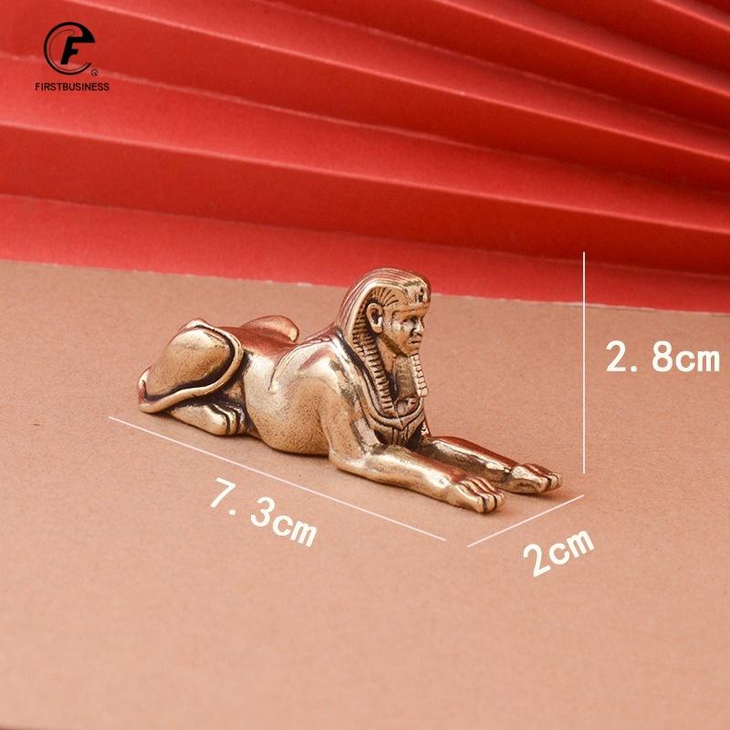 Solid Copper Egypt Sphinx Statue Small Ornaments Brass Guardian Statue Figurines Desktop Decorations Home Decor Accessories