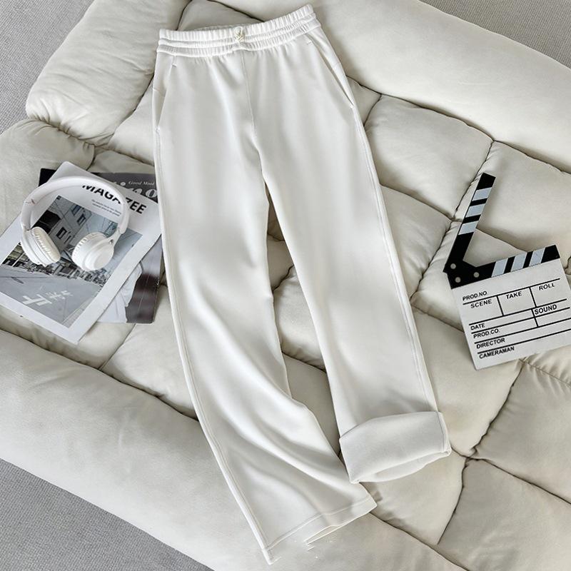 

Women s Velvet Warm Yoga Wide-Leg Drawstring Pants - Autumn & Winter Casual Fitness XL