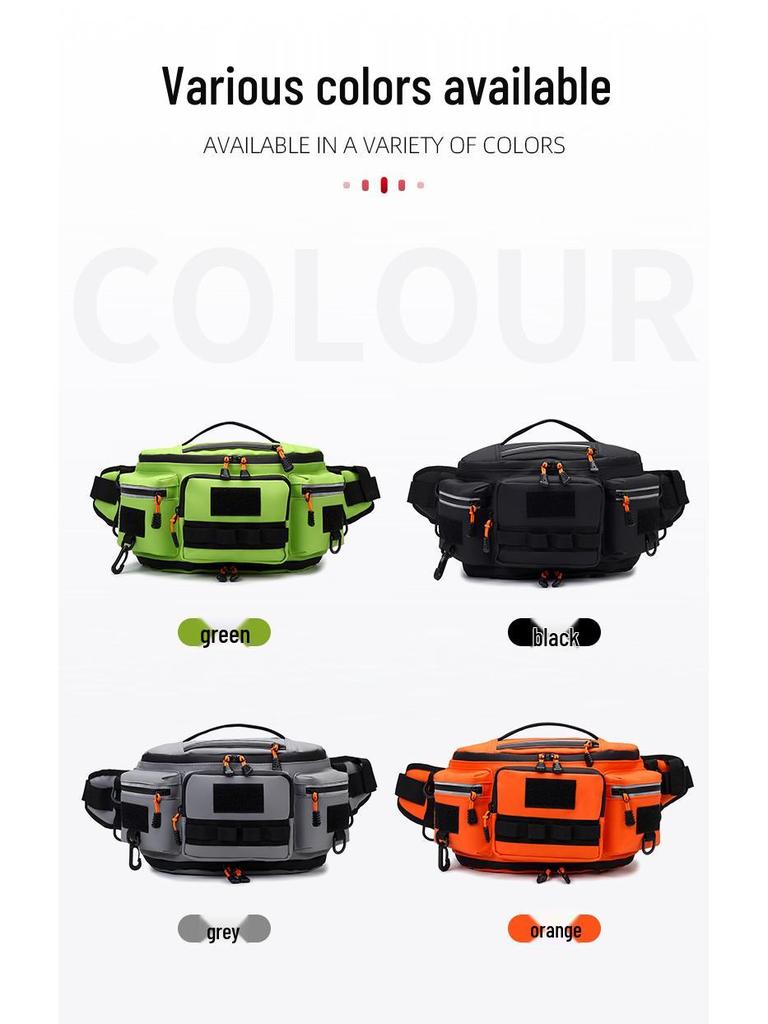 Men's Multifunctional Outdoor Cycling & Fishing Waist Bag - Expandable Crossbody Lure & Rod Storage Bag