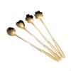4 Pieces Flower Spoon Set Cake Modern Flatware Long Handle Dessert Spoons for Coffee Bar
