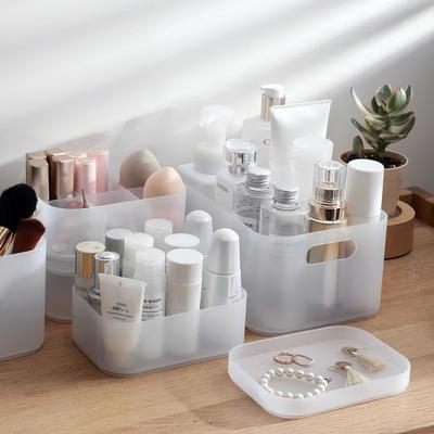 Make-up-Box, matt, durchsichtig, Kunststoff, Fach für Schreibtisch, Tisch, Artefakt, Aufbewahrungsbox, Aufbewahrungsbox, Behälter, Kosmetik-Organizer