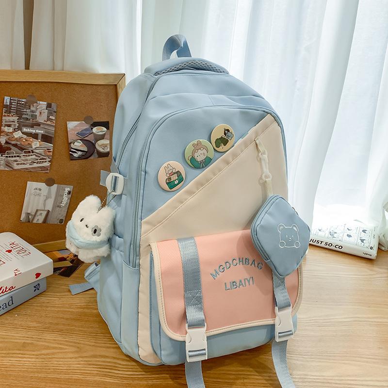 Children's Schoolbags Elementary School Girls Junior High School Students High School Students Color Block Boys Backpack