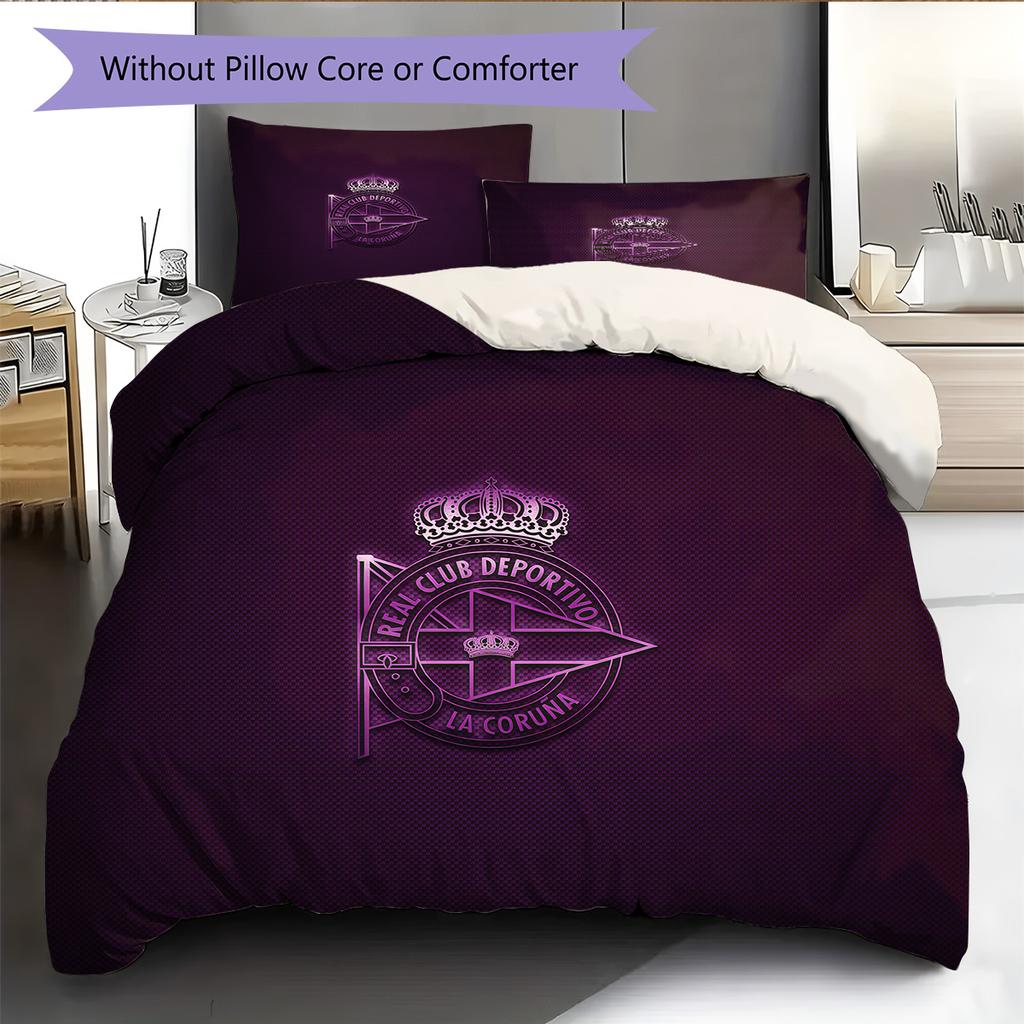 Real Club Deportivo de La Coruña Pattern Bedding Quilt Set Home Decoration Gift (1 * duvet cover + 2 * pillowcase without core).xwn