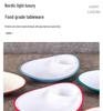 Melamine Divided Plate with Vinegar Dish for Dumplings, Shrimp, Cold Dishes, Snacks.