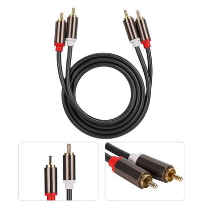Aluminum Alloy Casing for RCA Audio Cable Gold Plated Plug Tinned Copper Wire Stereo Speaker Cable Amplifier Cable TV