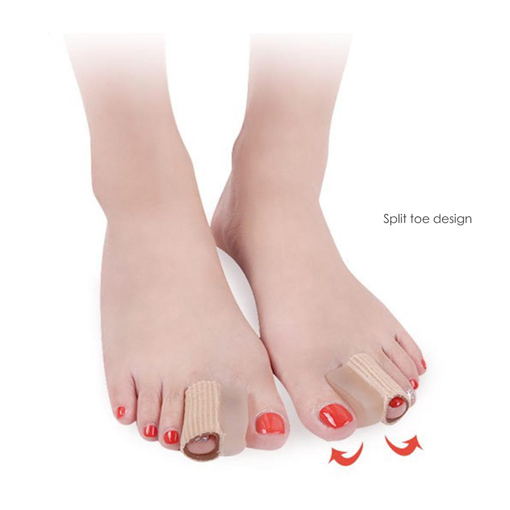 

4 шт. гелевые разделители для пальцев ног, корректор косточки большого пальца стопы для перекрывающихся пальцев ног, тканевые разделители для пальцев ног с мягким гелем бежевый