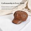 Octagonal Beret Hat Metal Buckle Strap Octagonal Cap Vintage Baker Boy Cap  For Women
