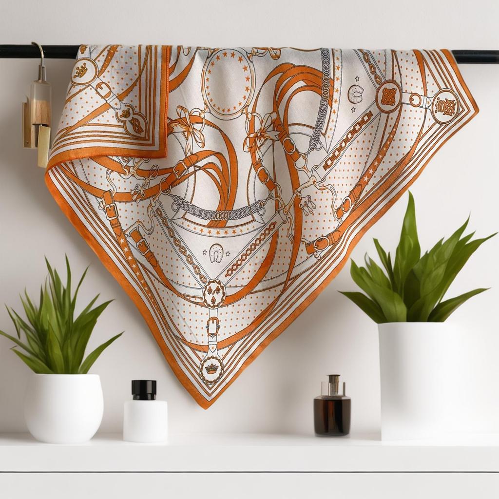 Women's Vintage Paisley Faux Silk Scarf: Versatile Headband, Hair Tie, Bag Accessory for Spring & Autumn.