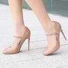 Patent 12cm High Heels Pumps Shoes Woman Large Size 46 Black Red Nude White Thin Heeled Spring Party Wedding Office Shoes Ladies
